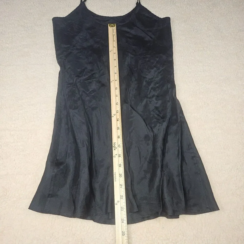 Coach 1941 Black Cupro Slip Dress Womens Size 4 Satin Mini Adjustable Straps